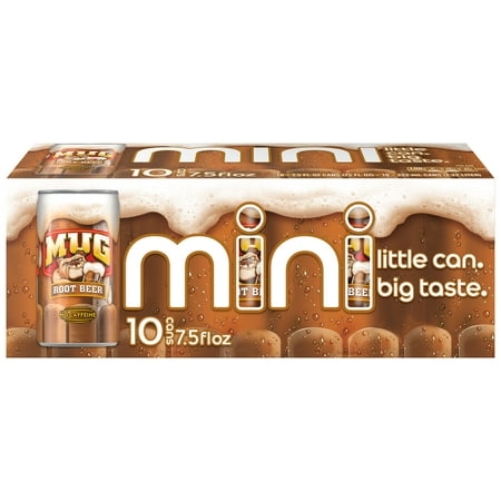 Mug Soda Root Beer Soda Pop  7.5 fl oz  10 Pack Mini Cans