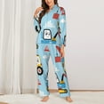 thumbnail image 3 of Bingfone Womens Pajama Sets Building Truck Print,Long Sleeve Loungewear Pajamas Set-Xx-Large, 3 of 9