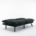thumbnail image 3 of Futon Sofa Bed, Convertible Folding Modern Loveseat Sofa, Sleeper Couch Daybed for Studio, Apartment, Office, Small Space, Compact Living Room, Black, 3 of 6