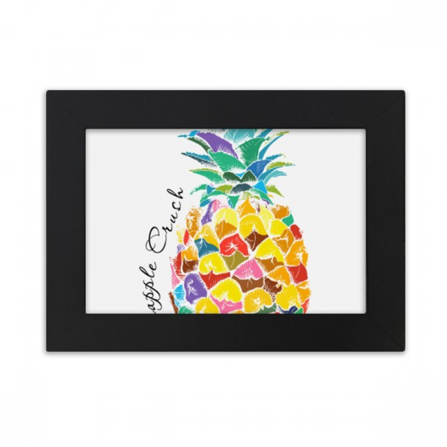 Acuarela de piña tropical fruit Marco de Fotos de escritorio imagen Arte Negro Pintura 5x7 pulgadas