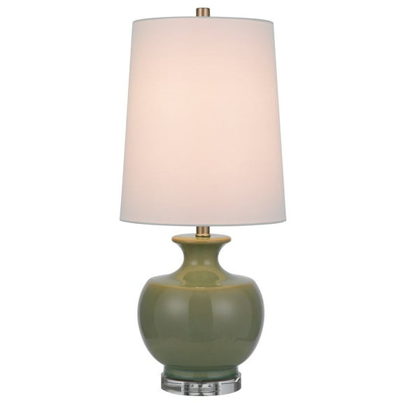 Cal Lighting 100W Kawela ceramic table lamp with crystal base. Sold in pairs