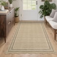 thumbnail image 4 of Garvee 6'x9' Scalloped Washable Area Rug Solid Border Carpet with Non Slip Backing, Soft Low Pile Rug for Living Room Bedroom Home Office, Linen, 4 of 10