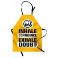 thumbnail image 1 of Inhale Exhale Apron, Motivation Words with Muscle Arms Sports Confidence Activity, Unisex Kitchen Bib with Adjustable Neck for Cooking Gardening, Adult Size, Earth Yellow Indigo, by Ambesonne, 1 of 4