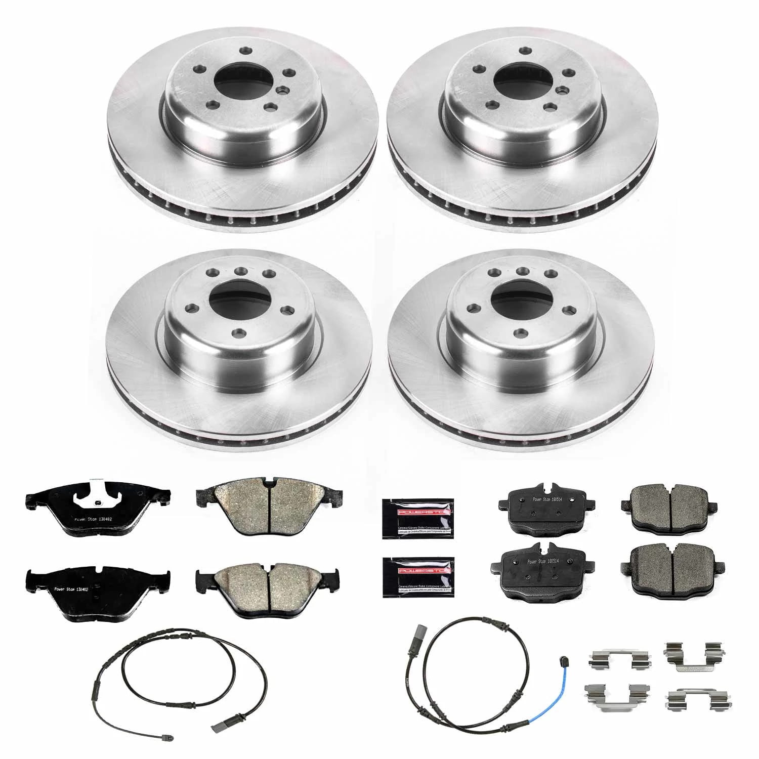 PowerStop Front and Rear Stock Replacement Brake Pad and Rotor Kit Fits: BMW Select Models KOE7552