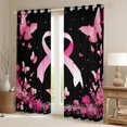 thumbnail image 2 of Manfei Lovely Bow Bowtie Blackout Curtains Set of 2 (52x84 Each),Ribbon Bowknot Window Curtains,Pink Butterfly Curtains and Drapes For Girls,Luxury Bedroom Decor, 2 of 6