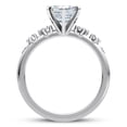thumbnail image 2 of Empire Jewelry Solitaire Engagement Wedding Ring - Moissanite 1.8 Ct Asscher Cut Diamond with Pave Set Accents - 14K White Gold Plated Jewelry for Women - Designed for Memorable Occasions, 2 of 3