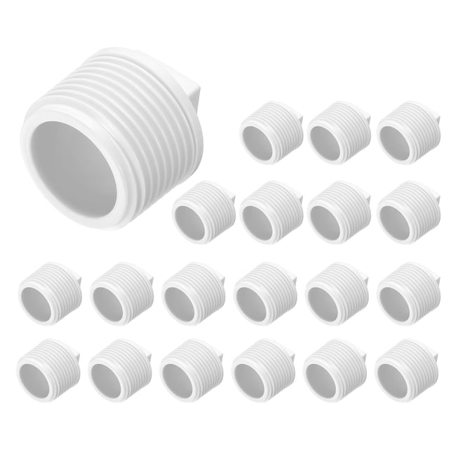 Uxcell 20Pcs Tapón de Rosca Macho de 1" Tapones NPT para Línea de Agua de Plomería