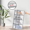 thumbnail image 5 of DQQKMM 15-Pack XL Shoe Storage Box, Clear Shoe box Plastic Stackable Shoe Organizer for Closet, Space Saving Foldable Shoe Rack(gray), 5 of 8