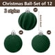 thumbnail image 4 of Harliver - Juego de 12 bolas navideñas de terciopelo de 6 cm, bolas de plástico flocadas para árbol de Navidad, adornos colgantes navideños, irrompibles, color verde, 4 of 7