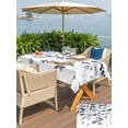 thumbnail image 4 of Outdoor Tablecloth with Umbrella Hole and Zipper, Navy Blue Leaves Rectangle Table Cloth 60x84 Inch Waterproof Tablecloth, Summer Botanical Picnic Table Cover for Patio Camping, 4 of 7