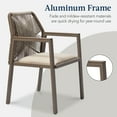 thumbnail image 6 of Best Choice Products Set of 2 Indoor/Outdoor Aluminum Woven Rope Dining Chairs w/ Armrests - Taupe/Sandstorm, 6 of 7