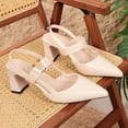thumbnail image 6 of Samdudou Women Closed Toe Pointed Slingback Pumps Summer Block Heel Shoes with Ankle Strap Elegant Casual Formal Footwear for Wedding Guest and Grad Season, 6 of 9