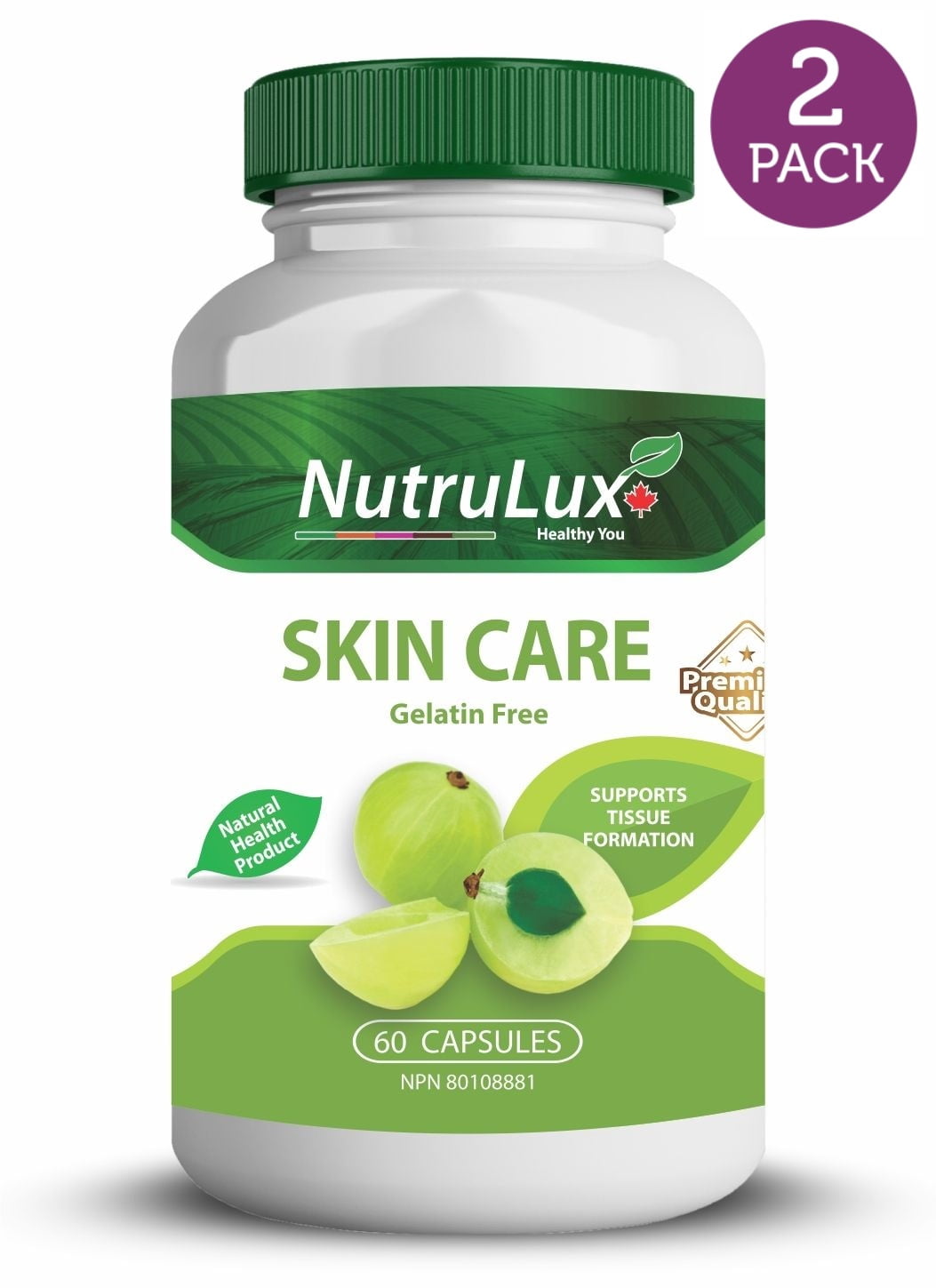 NutruLux Skin Care ( 60 mg Vitamin C ) Halal Gelatin Free Capsules(Pack of 2)