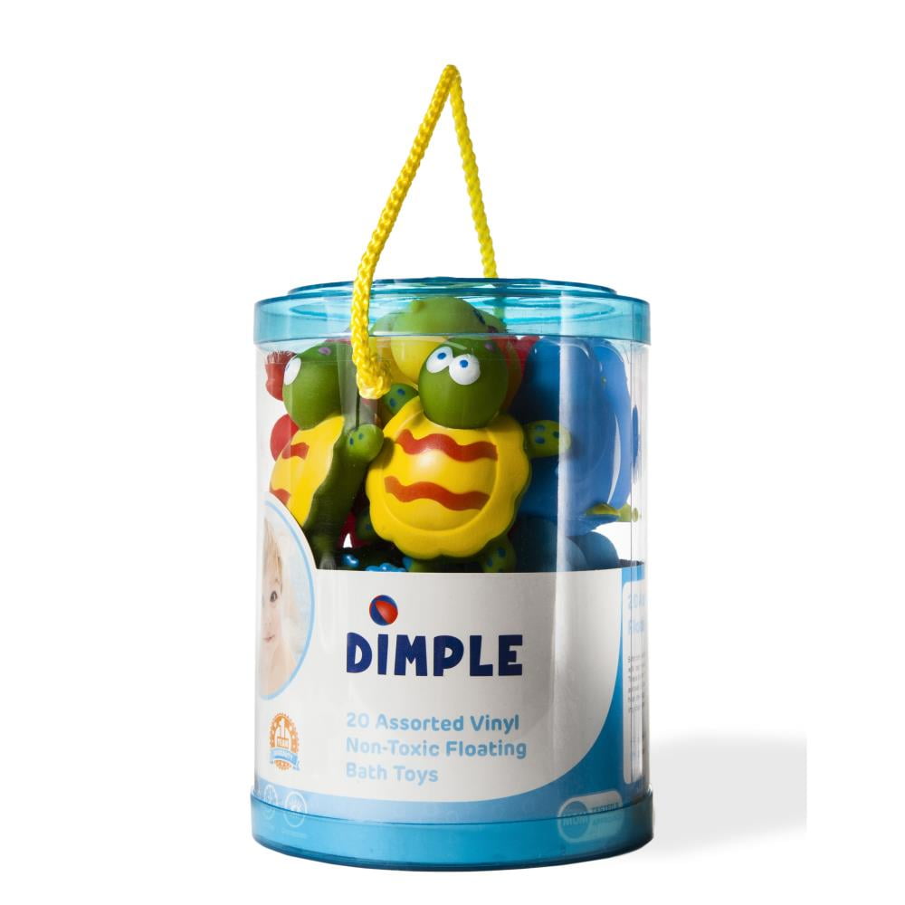 Set of 20 Vinyl Non-Toxic Floating Bath Toys Assorted Colors & Shapes Squeeze to Spray! Tons of Fun Great for Kids & Toddlers by Dimple