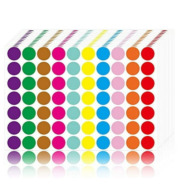 Color Code Label 3/4" Garage Sale Stickers Price Tags Stickers Blank Yard Sale Circle Dot Stickers Writable Not Blurry 2800 PCS (10 Colors).