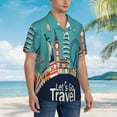 thumbnail image 5 of Easygdp Let'S Go Travel Men'S Summer Casual Short Sleeve,Short Sleeve Button-Down Shirt, Lapel Loose Breathable Hawaiian Short Sleeve - Medium, 5 of 9