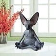 thumbnail image 2 of Estatuillas de gatos Estatua de meditación de Buda Yoga Animal Gatos Arte Escultura Decoración Tmvgtek Oficina Multiescena Multifunción, 2 of 8
