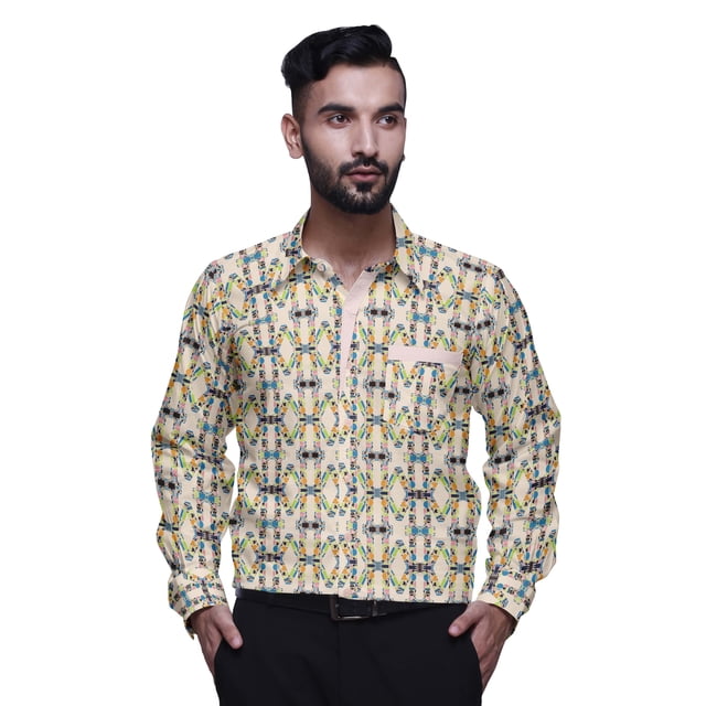 BESTMAN Slim FitShirtsFor Men Button DownLong Sleeve PrintedShirtsFor Boys