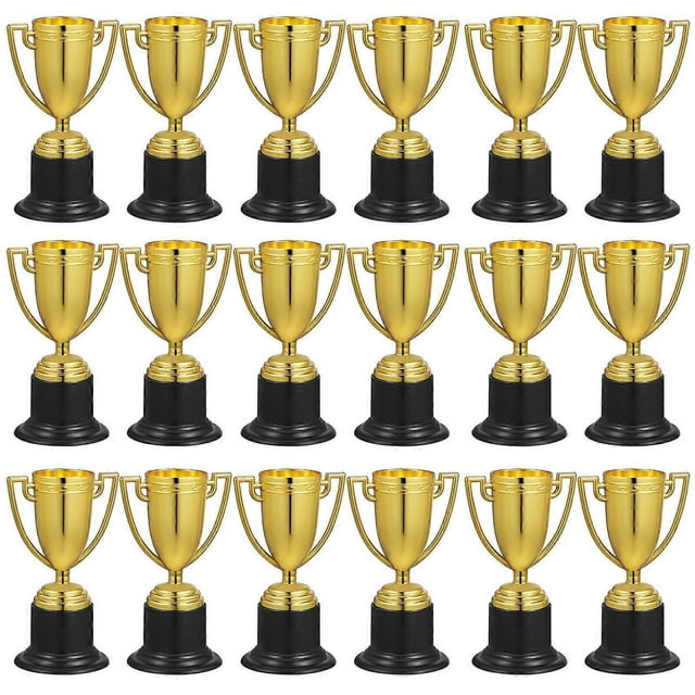 24 Pcs Small Trophy For Adults Soccer Trophy Prize Cups For Winner Competition Award Football Cheer Squad Awards Party Favors For Sports