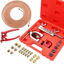 25 ft 3/16" Copper Coated Brake Line Kit Tube Bender (Includes 16 Fittings and 4 Unions Brake Line Fittings) Brake Line Double & Single Flaring Tool Kit