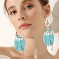 thumbnail image 3 of Earrings for Women Vintage Boho Feather Earrings Long Feather Earrings Earrings Bohemian Jewelry for Women, 3 of 6