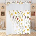 thumbnail image 3 of Dznils Cortina Shower de Tela Blanca sin Gancho con Forro a Presión, 72 x 74, Estampado Floral Amarillo, 3 of 11