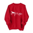 thumbnail image 2 of Penkiiy Chandails en Molleton de la Saint-Valentin Love Heart : Chandails en Molleton de la Saint-Valentin pour Femmes Décontracté Graphique Adorable Pull à Manches Longues TG Rouge, 2 of 4