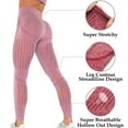 thumbnail image 6 of QRIC Womens Seamless Butt Lift Leggings High Waisted Yoga Pants Ribbed Workout Slimming Tights, 6 of 7