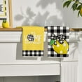 thumbnail image 3 of Buffalo Plaid Bow Tie Lemon Home Summer Kitchen Towels Dish Towels, 18x26 Inch Seasonal Spring Decoration Hand Towels Set of 2, 3 of 6