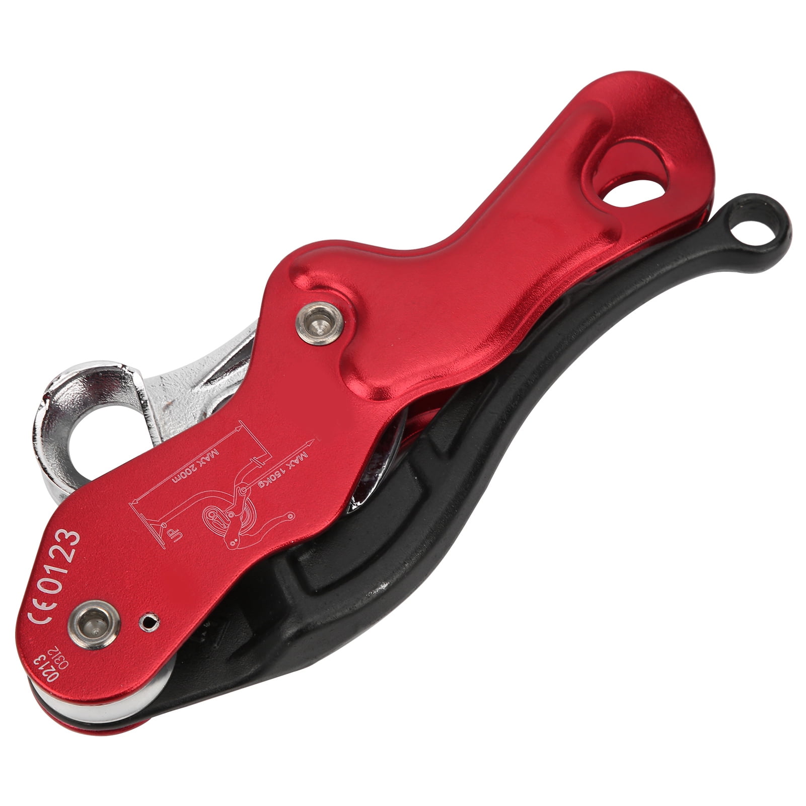 Rope Descender, Friction Wheel Rock Climbing Descender Aluminum Alloy