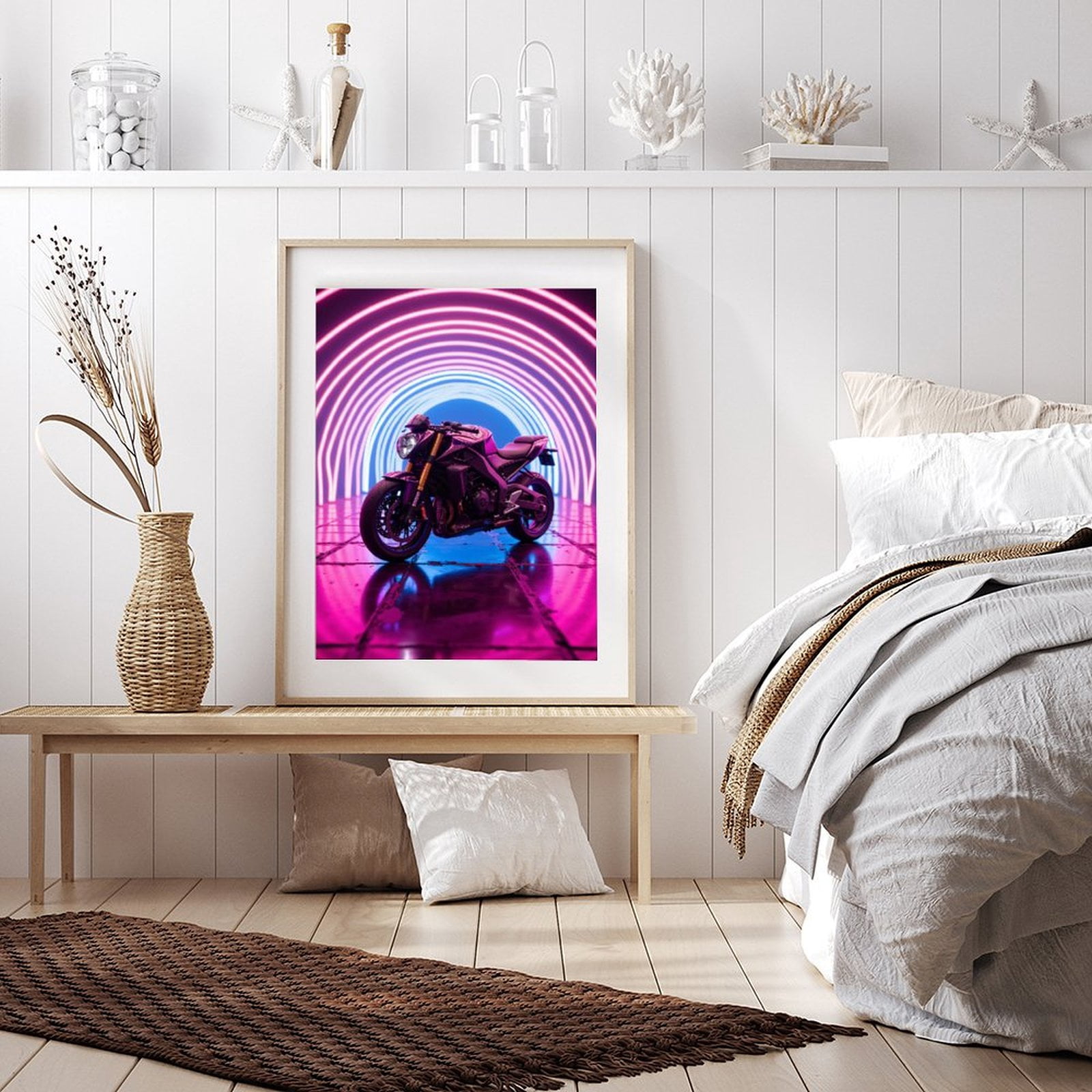 Diamond Art Kit for Adults, Neon Tunnel Motorcycle Aesthetic Diamond Painting for Adults Beginners, DIY Diamond Art Painting Kits, 5D Diamond Painting Crafts for Home Decor 12x16 Frameless