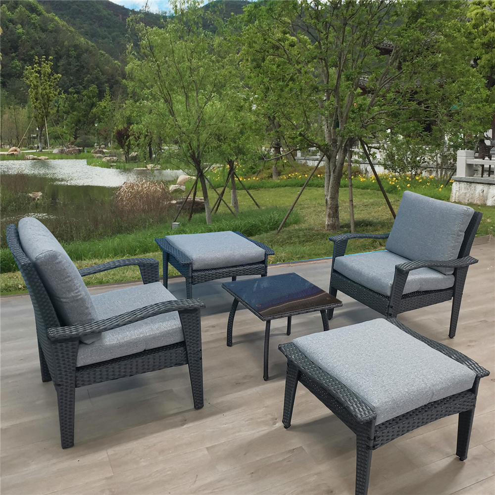 5 Piece Wicker Bistro Set, SEGMART Outdoor Conversation Set with Coffee