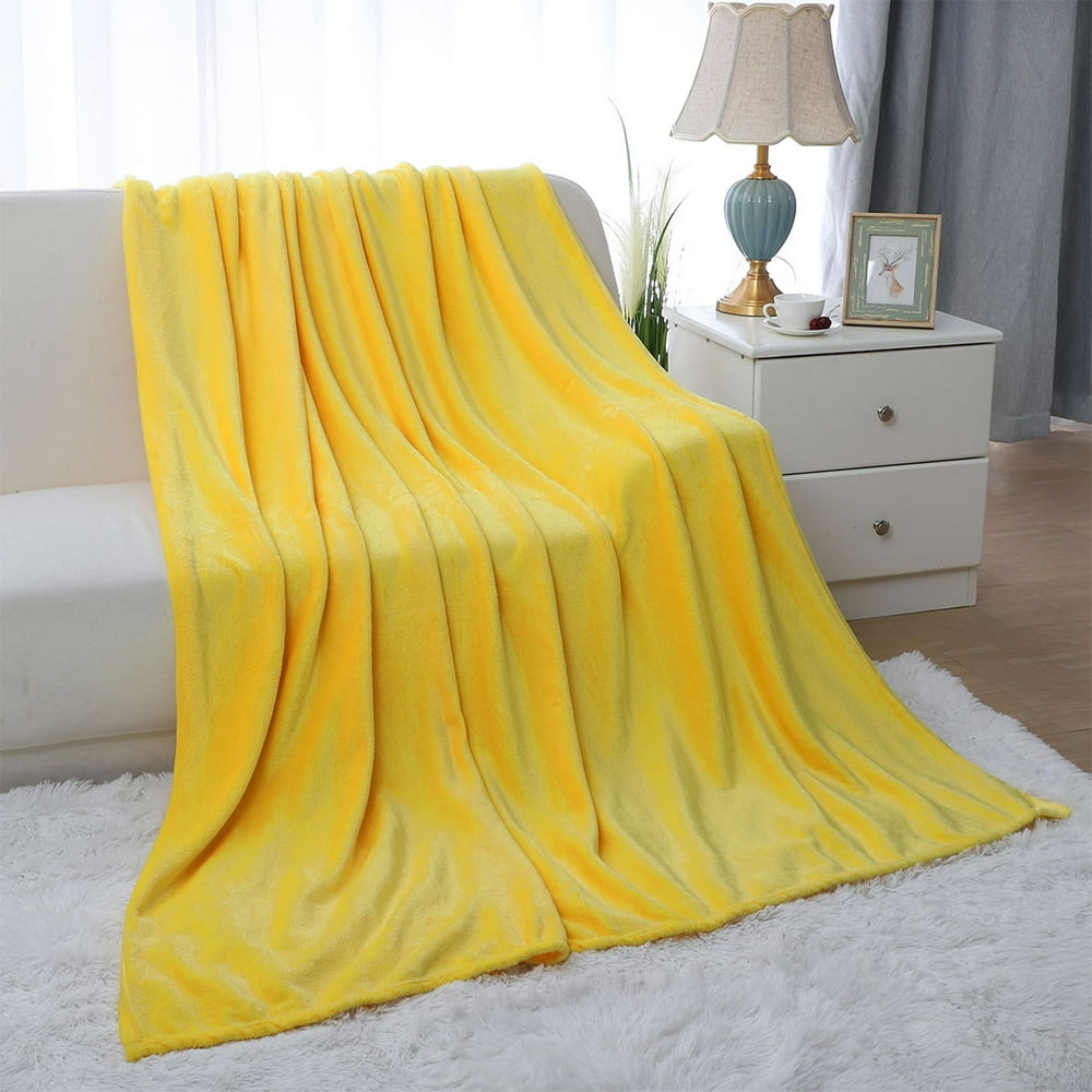 Piccocasa Lime Green Soft Solid Plush Fleece Throw Blanket for Bedding