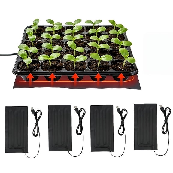 Ultrafish Seedling Heat Mat 4 Pack, Waterproof Plant Heating Pad for Seed Germination, Hydroponic Greenhouse Indoor Gardening