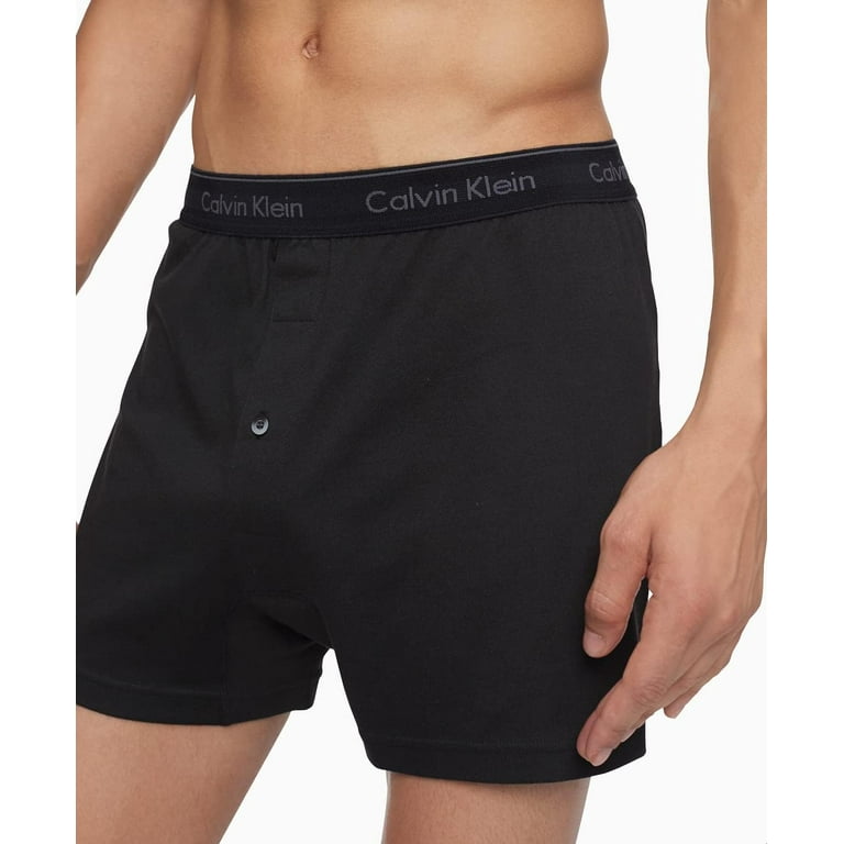 Calvin Klein Men's Cotton Classics 3-Pack Boxer Brief, Black, Dark
