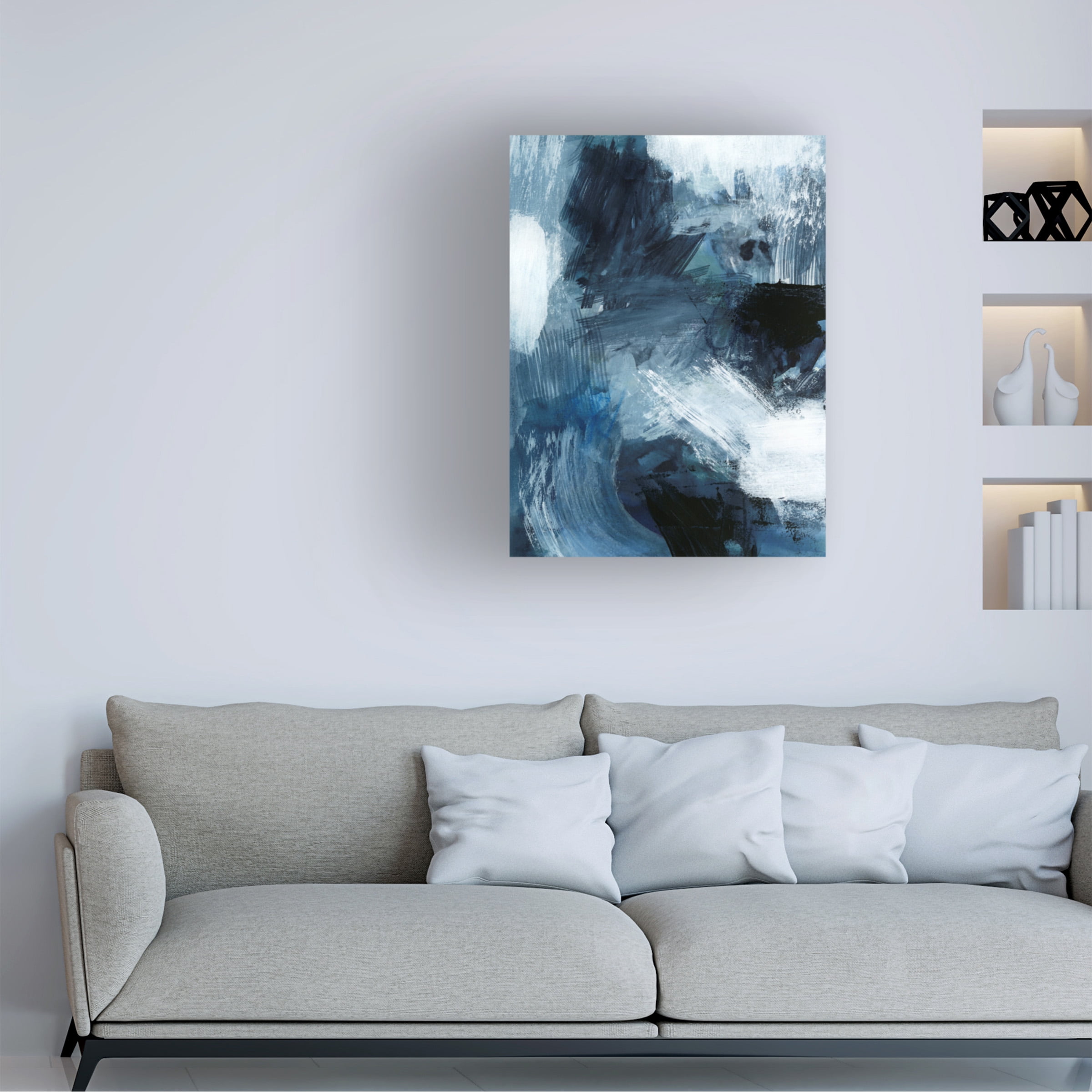 Victoria Barnes 'Composition in Blue III' Canvas Art