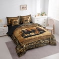 thumbnail image 2 of Erosebridal Brown Rustic Farmhouse Twin Bedding Sets 7-Piece, Deer Wildlife Bedding Comforter Set, Black Reversible, 2 of 7