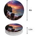 thumbnail image 1 of POGLIP Tropical Ocean Sunset Scenery Set of 8 Round Coaster for Drinks, Absorbent Ceramic Stone Coasters Cup Mat with Cork Base for Home Kitchen Room Coffee Table Bar Decor, 1 of 4