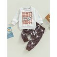 thumbnail image 2 of 2Pcs Toddler Baby Boy Western Clothes 6M 12M 18M 24M 3Y  Long Sleeve Pullover Sweatshirt Tops+Jogger Pants Fall Winter Outfits, 2 of 10