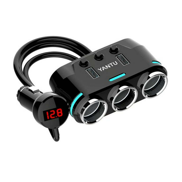 3 prong cigarette lighter TIIFSWHS Multi 3 Way Car Cigarette Lighter Socket Extension Splitter USB  Charger DC 12V Plug Adapter 3 Prong to 2 Prong for Car 12v Seat Heater Pad  Cup and Heater for Ca