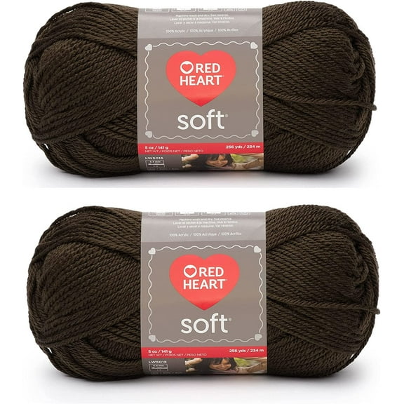 (Pack of 2) Red Heart Soft Yarn-Chocolate