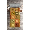 thumbnail image 2 of Ambesonne Vintage Quilted Coverlet 2 Pcs, Animals Pattern, Twin Size, Black and Brown, 2 of 2