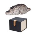 thumbnail image 3 of Crocodile Statue Figurines Crocodile Sculpture Table Centerpieces Tea Trays Miniature Crocodile for Car Office Tea Lovers, 3 of 8