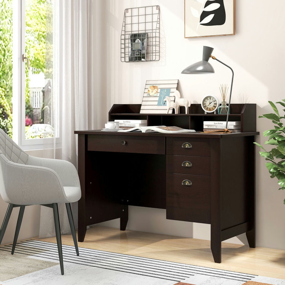 Demi Bonn Computer Desk PC Laptop Study Writing Table Workstation, Small Home Office Desk, Brown