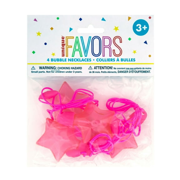 Unique Industries Pink Solid Print Birthday Party Favors, 4 Count