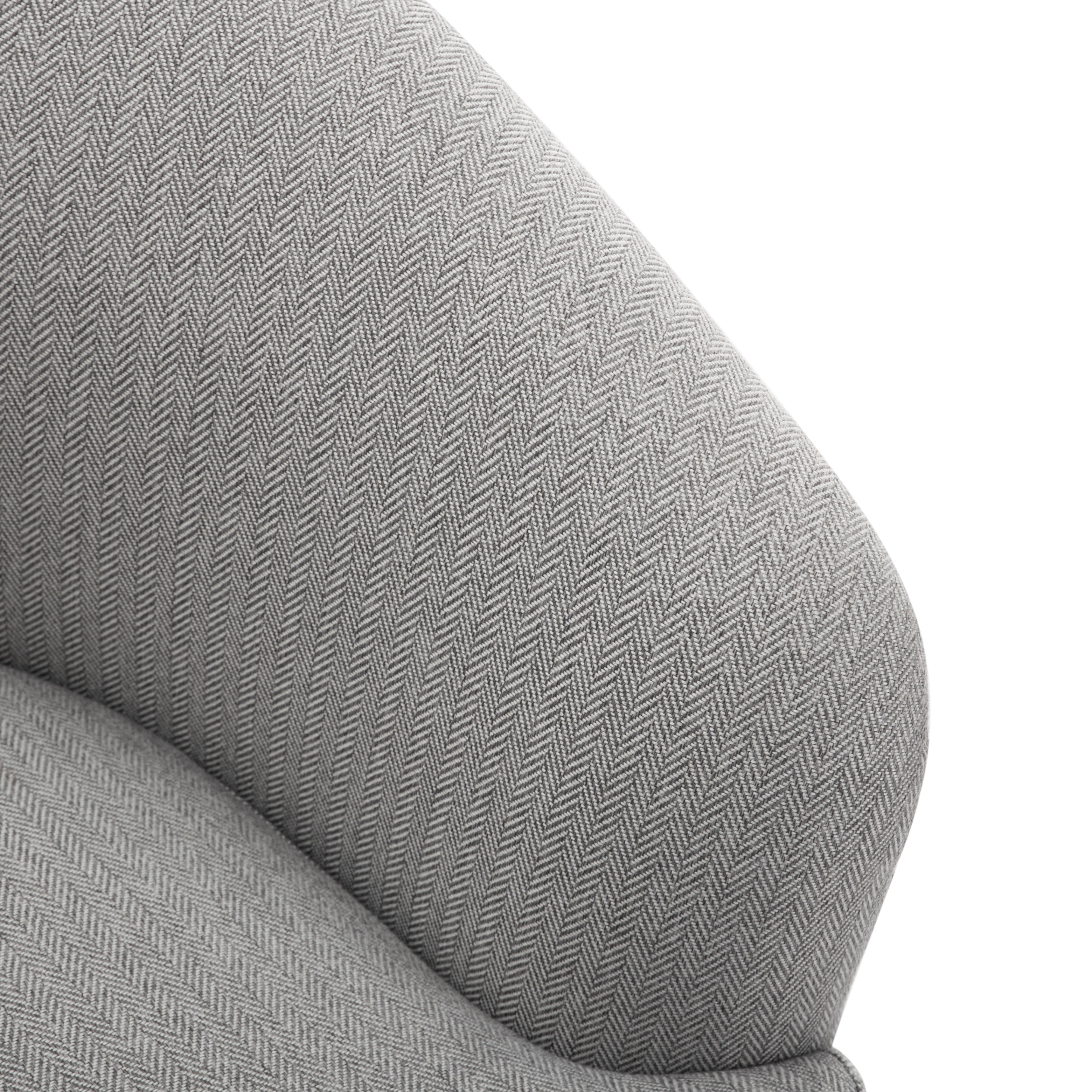 BSHTI 33.07" Linen Upholstered Barrel Accent Chair – Modern Comfortable Armchair for Living Room, Bedroom, or Office, Gray