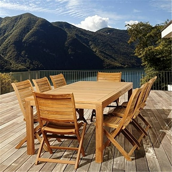 Amazonia Bradley 9 Piece Teak Rectangular Patio Dining Set