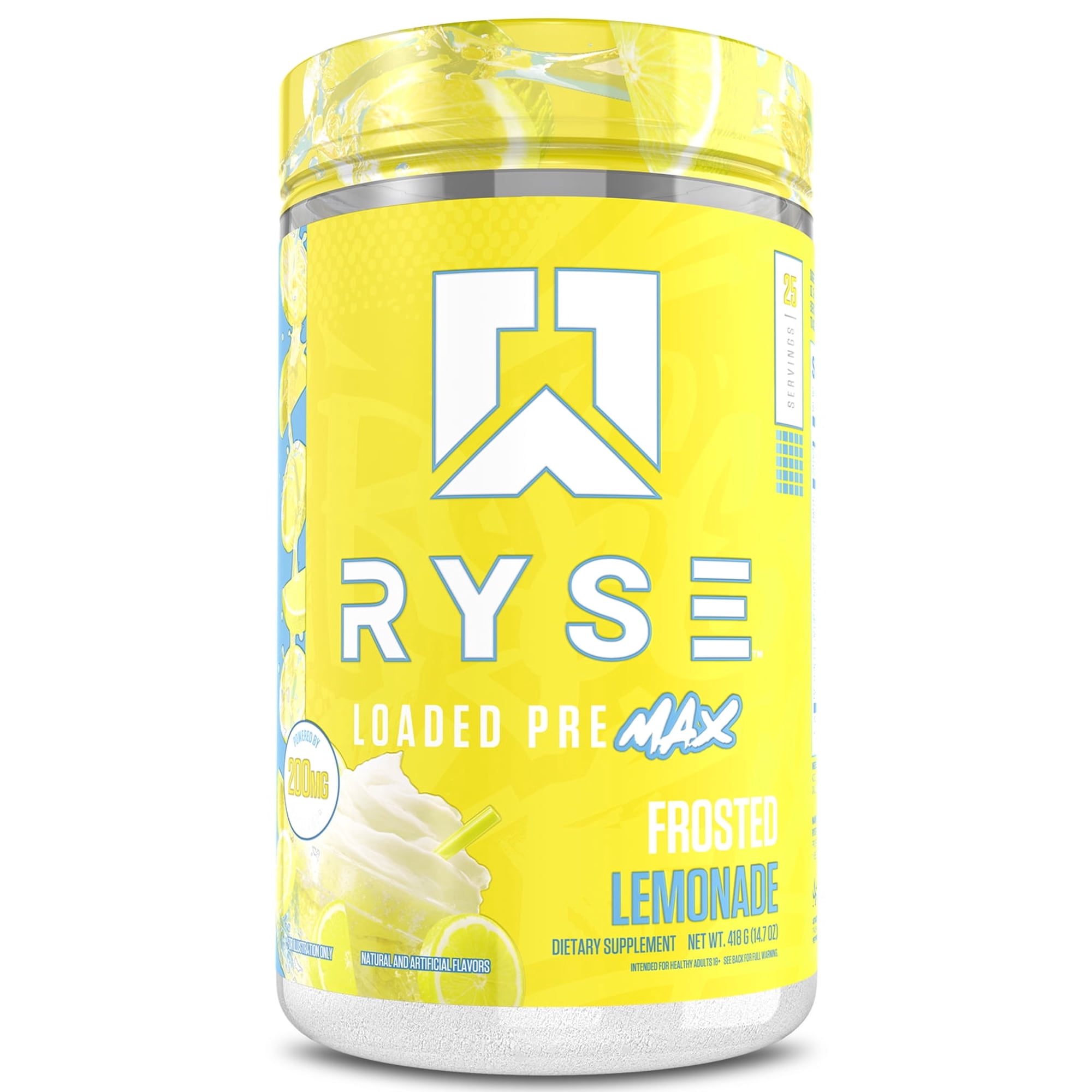 RYSE Loaded Pre Max Daily Pre Workout Powder - Frosted Lemonade - 25 Servings