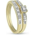 thumbnail image 2 of MyDiamondBox 1/10 Carat Total Weight (cttw) Sterling Silver, Yellow Gold Plated Diamond Bridal Promise Ring - Wedding ring for Women (Size: 10), 2 of 4