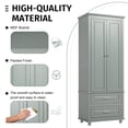 thumbnail image 5 of 62" Tall Storage Cabinet, Modern Multi-Function Large Closet Storage Cabinet with 2 Doors and 2 Drawers, Wood Wardrobe Armoire Closet for Bathroom, Office, Bedroom, Living Room, Grey, 5 of 8